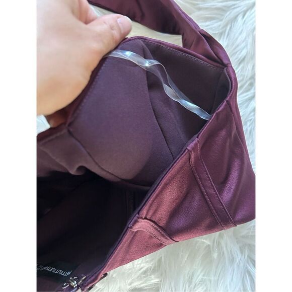 Pretty little thing burgundy corset wraparound sexy crop top size 0 - Picture 7 of 7